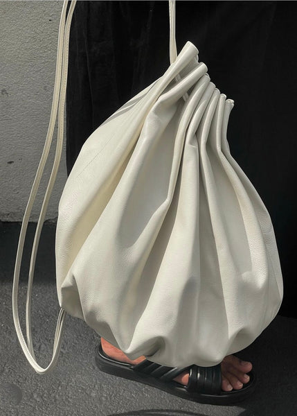 Pleated Balloon Bag | Creme | Modern Weaving