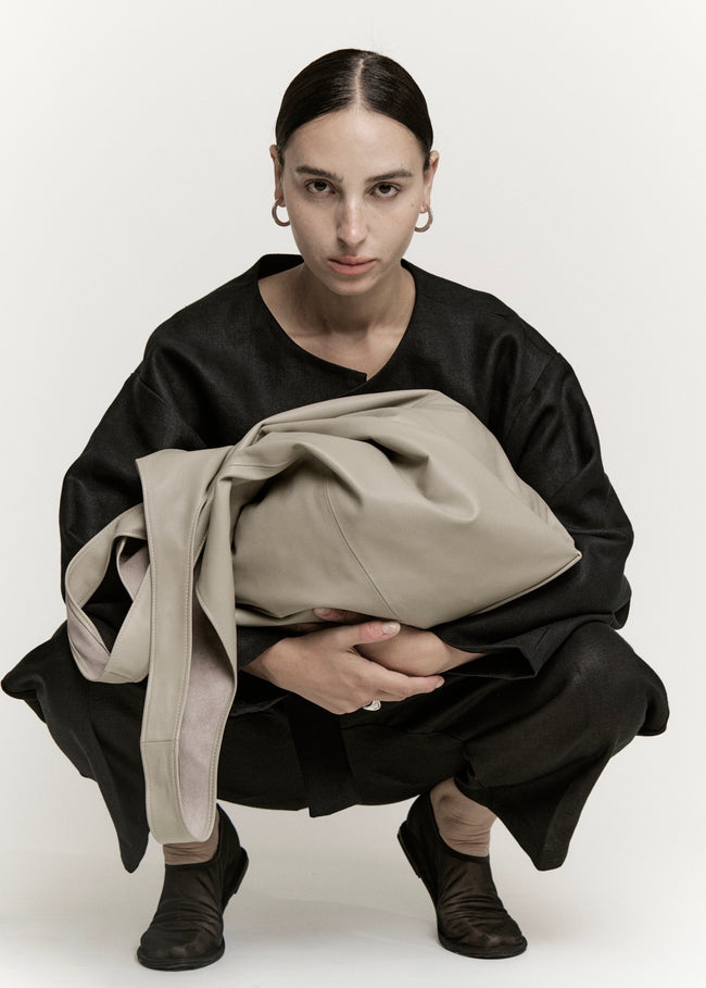 Structured Linen Jacket Modernist Jacket | Black Structured Linen | Modern Weaving