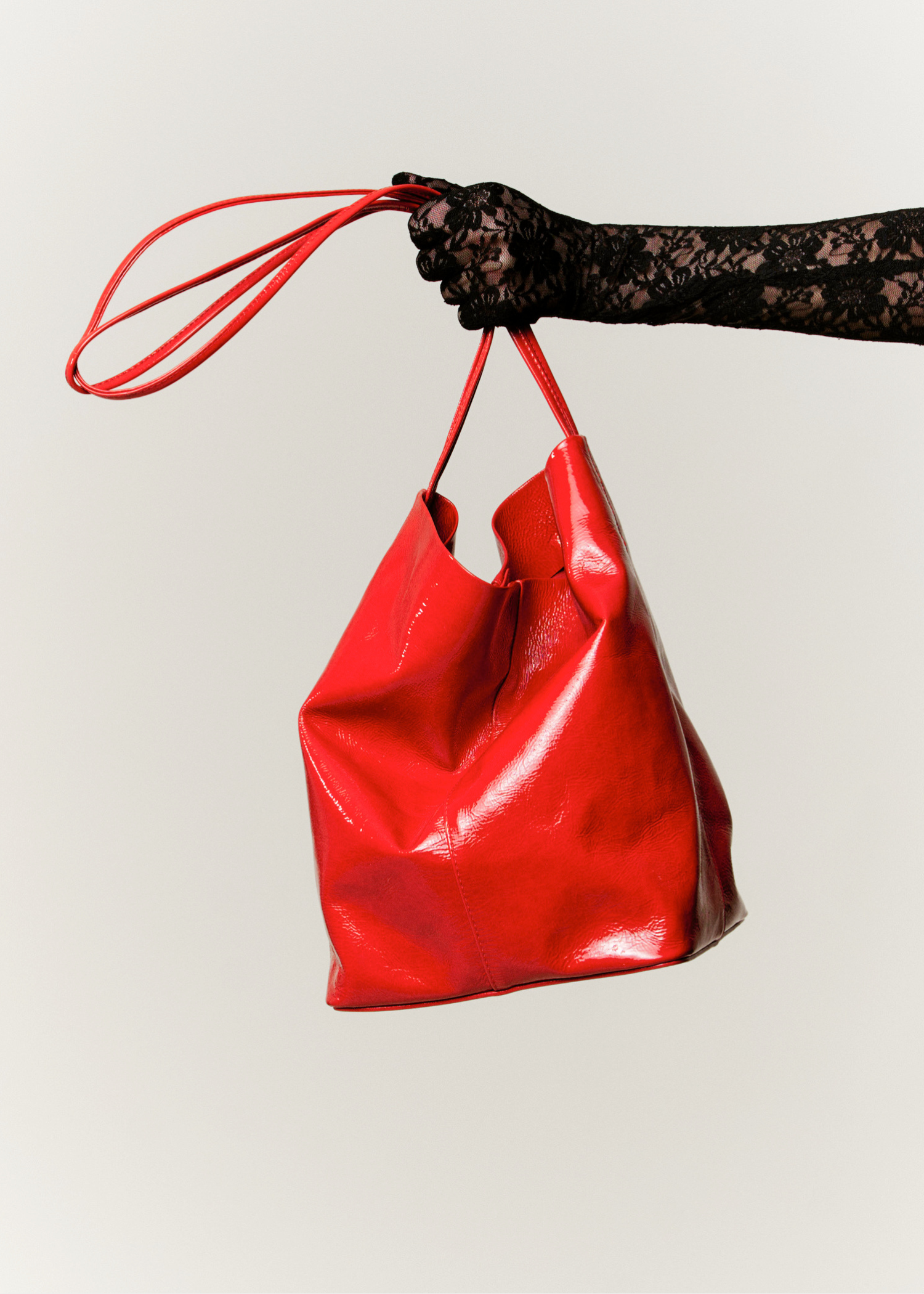 Infinity Single Strap Tall Crossbody | Glossed Crimson | Modern