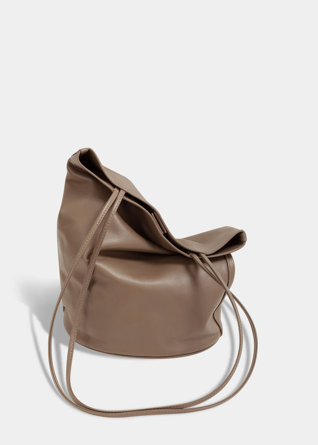 COS Drawstring Leather Bag in Black