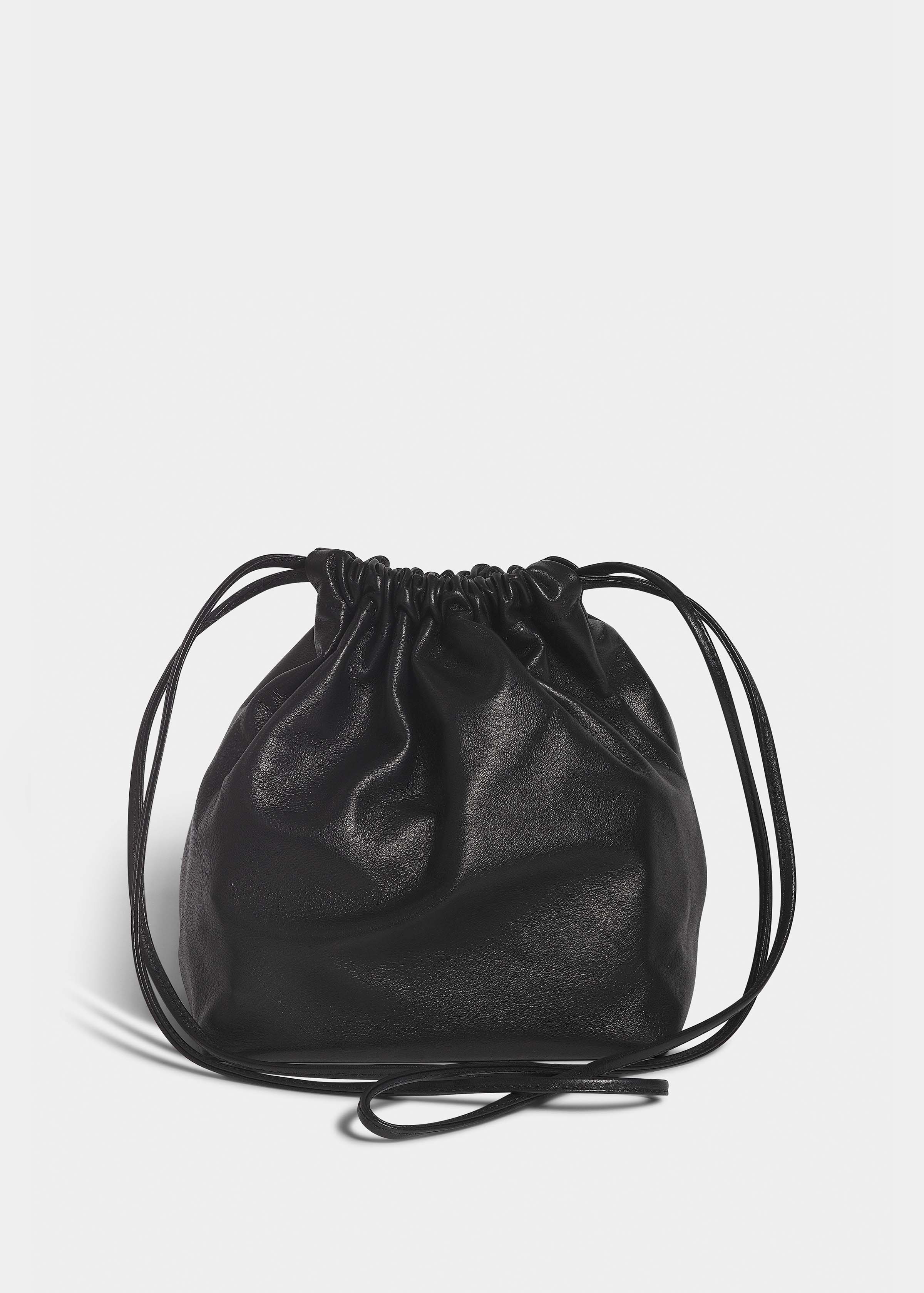 The Gather Bucket Bag in Black Vegan Leather