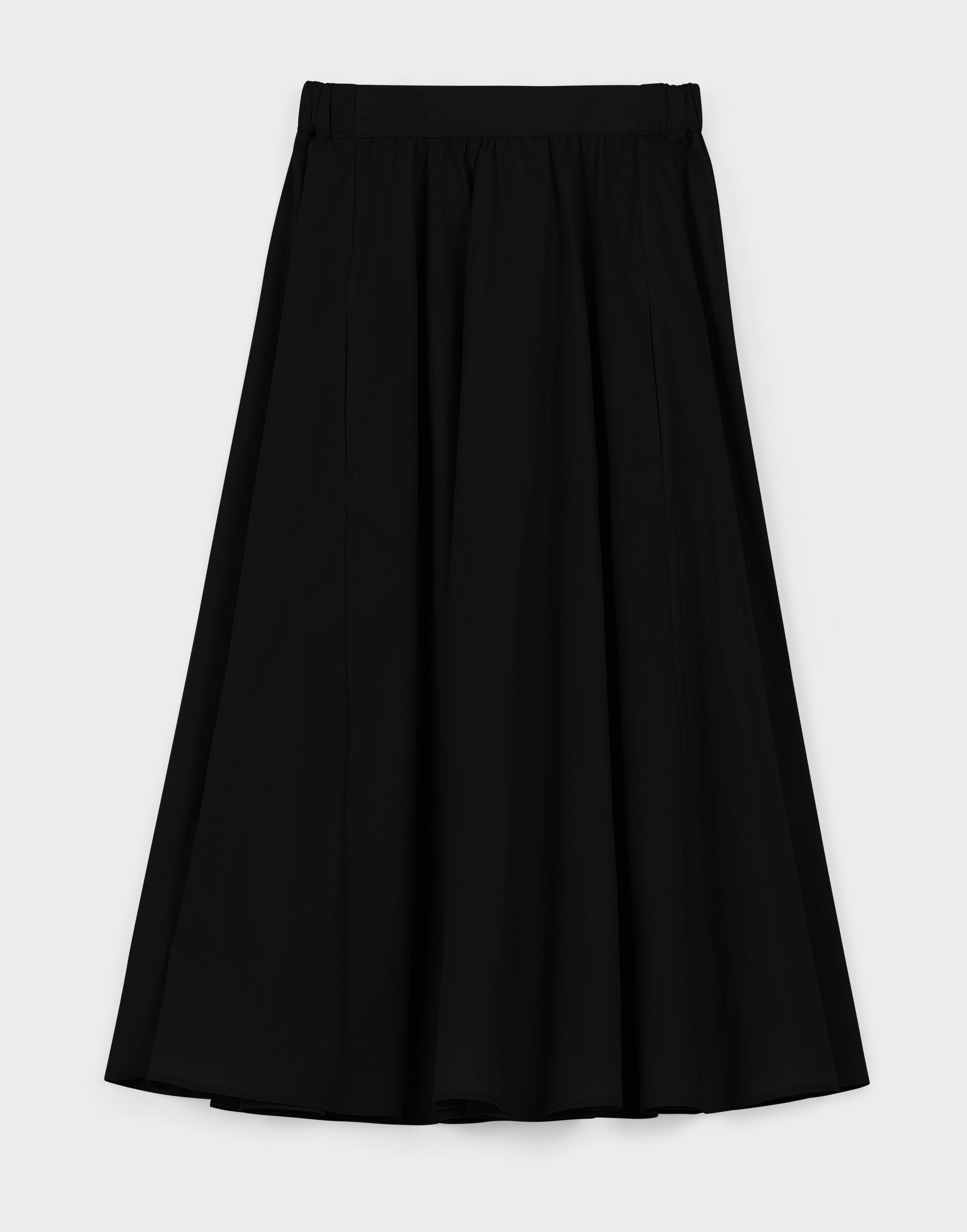Relaxed Circle Skirt | Black Parchment Poplin | Modern Weaving