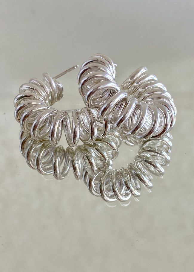 Modern Weaving Spiral Hoop Earrings