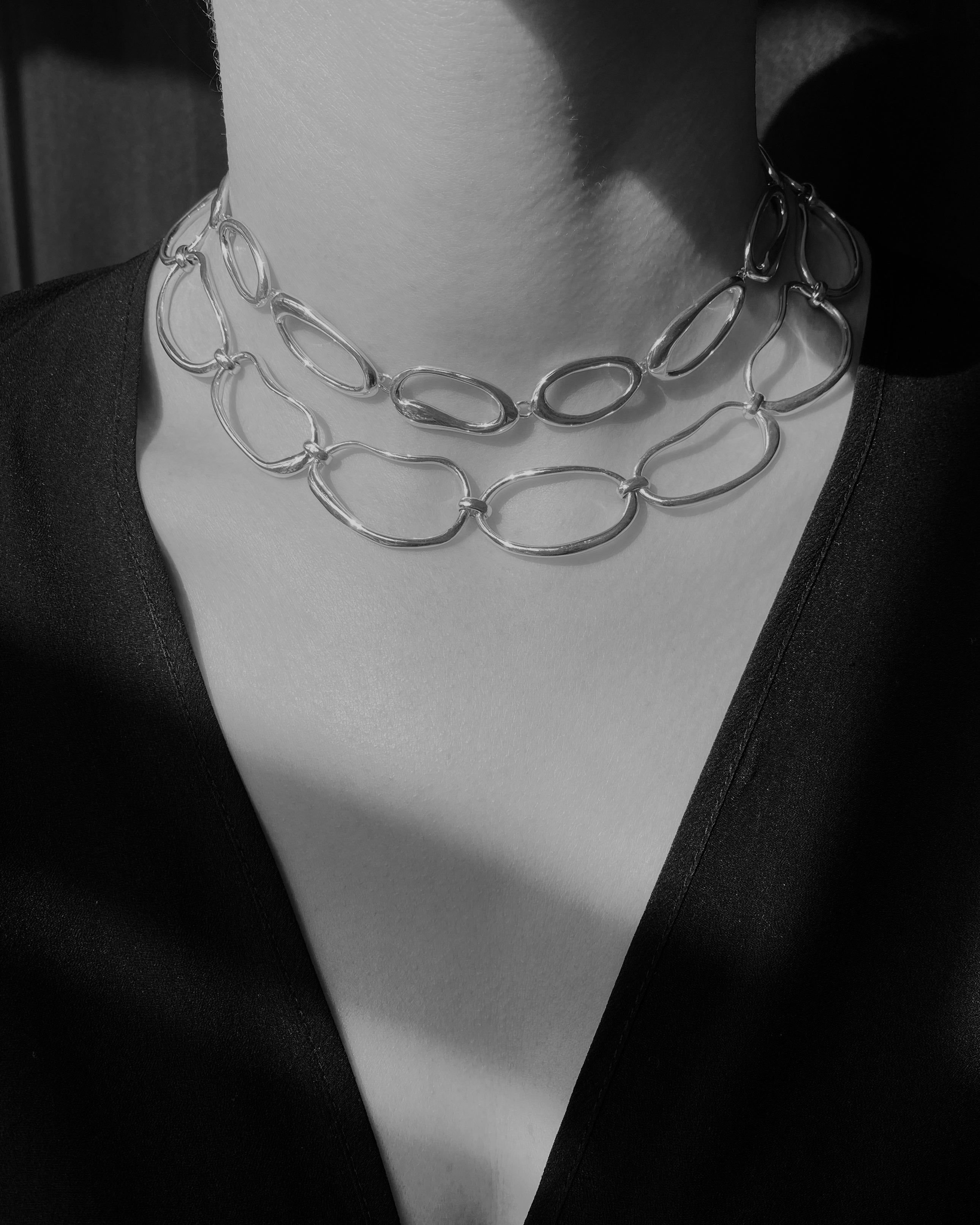 Hand Formed Mini Oval Link Chain Necklace | Sterling Silver