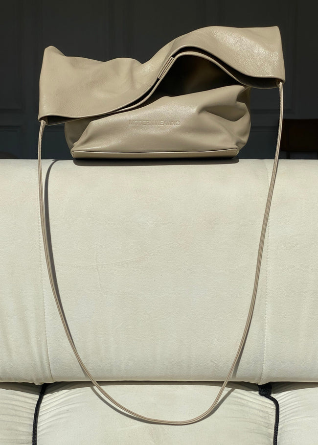 Single Strap Tall Crossbody | Creme | Modern Weaving