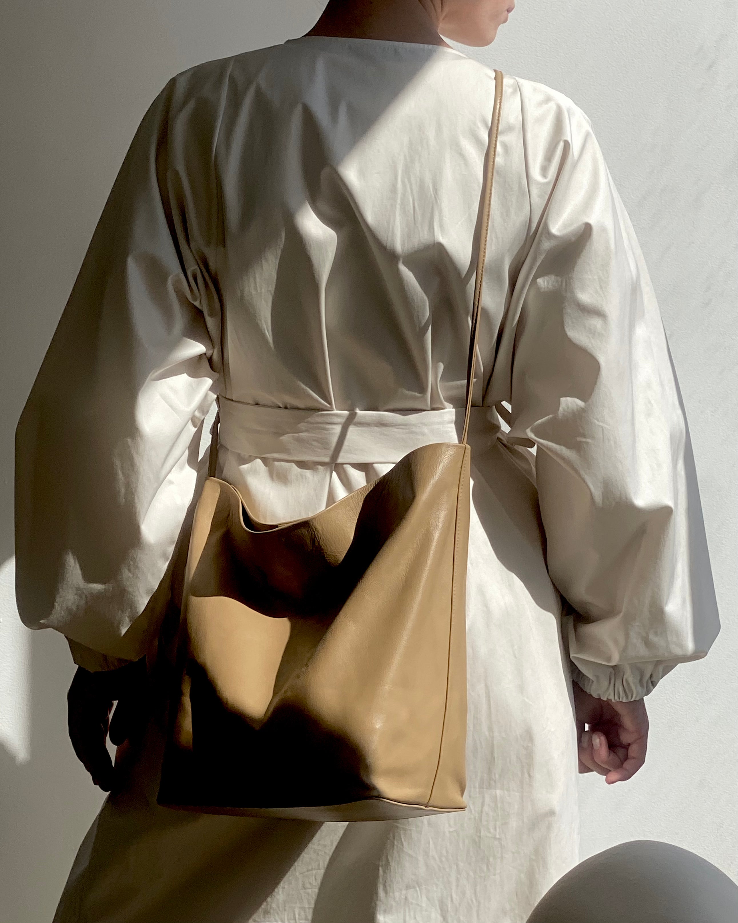 Single Strap Tall Crossbody | Pale Khaki | Modern Weaving