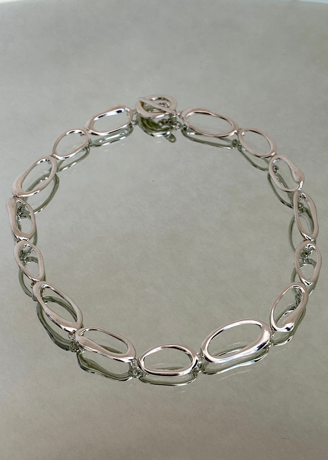 Hand Formed Mini Oval Link Chain Necklace | Sterling Silver