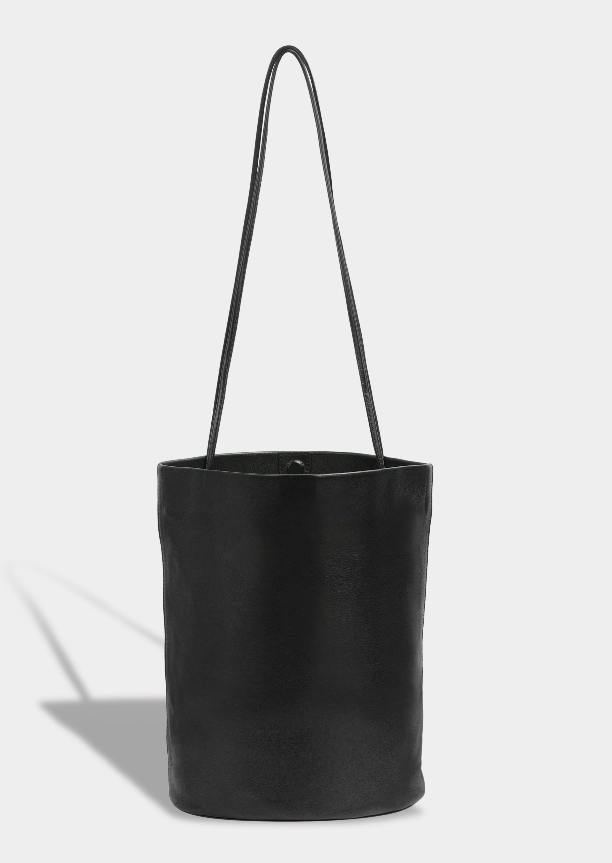 Modern Weaving Drape Oval Bucket - Black | Handbags | Modern