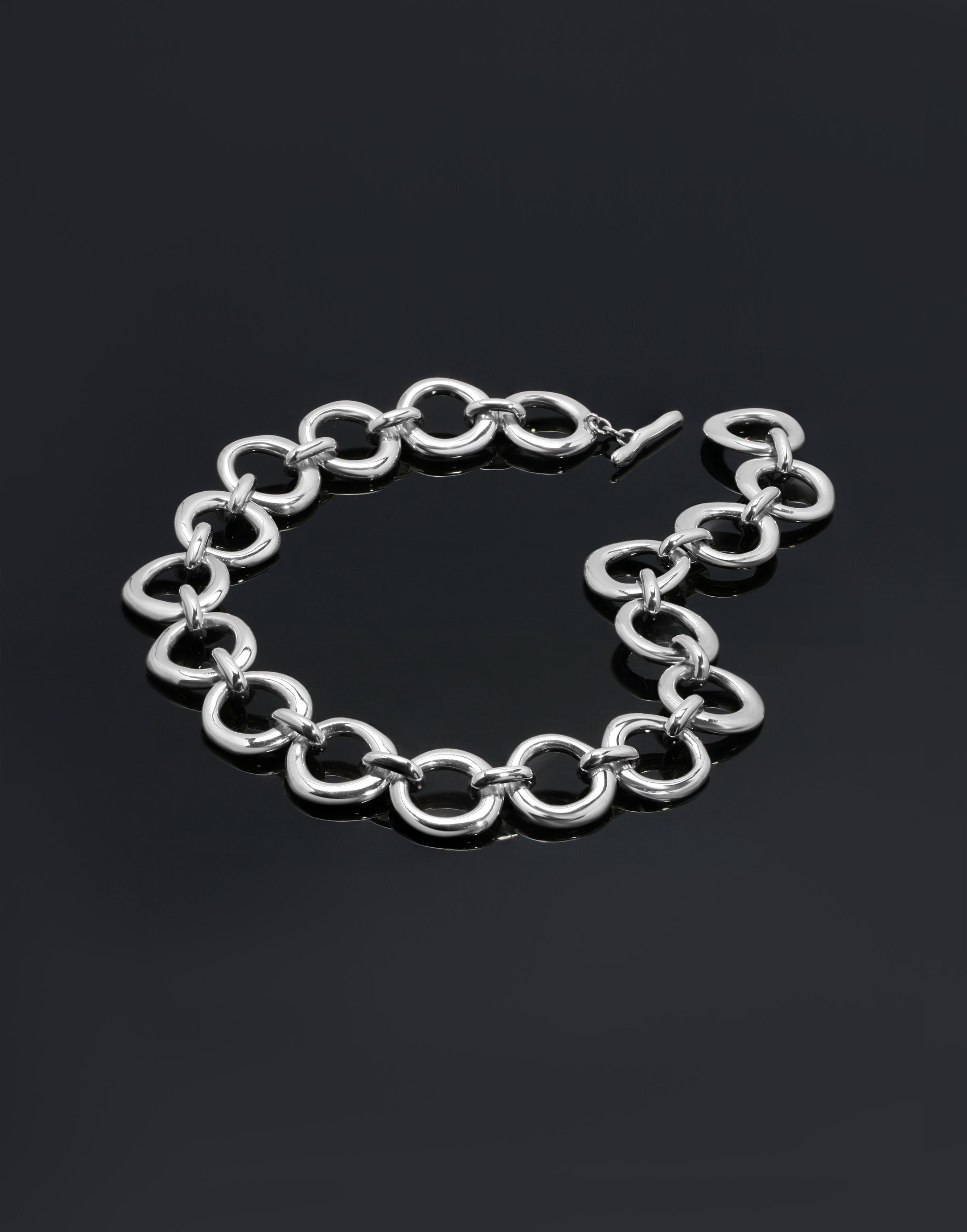 Silver】MODERN WEAVING Imperfect Circles Linked - ブレスレット