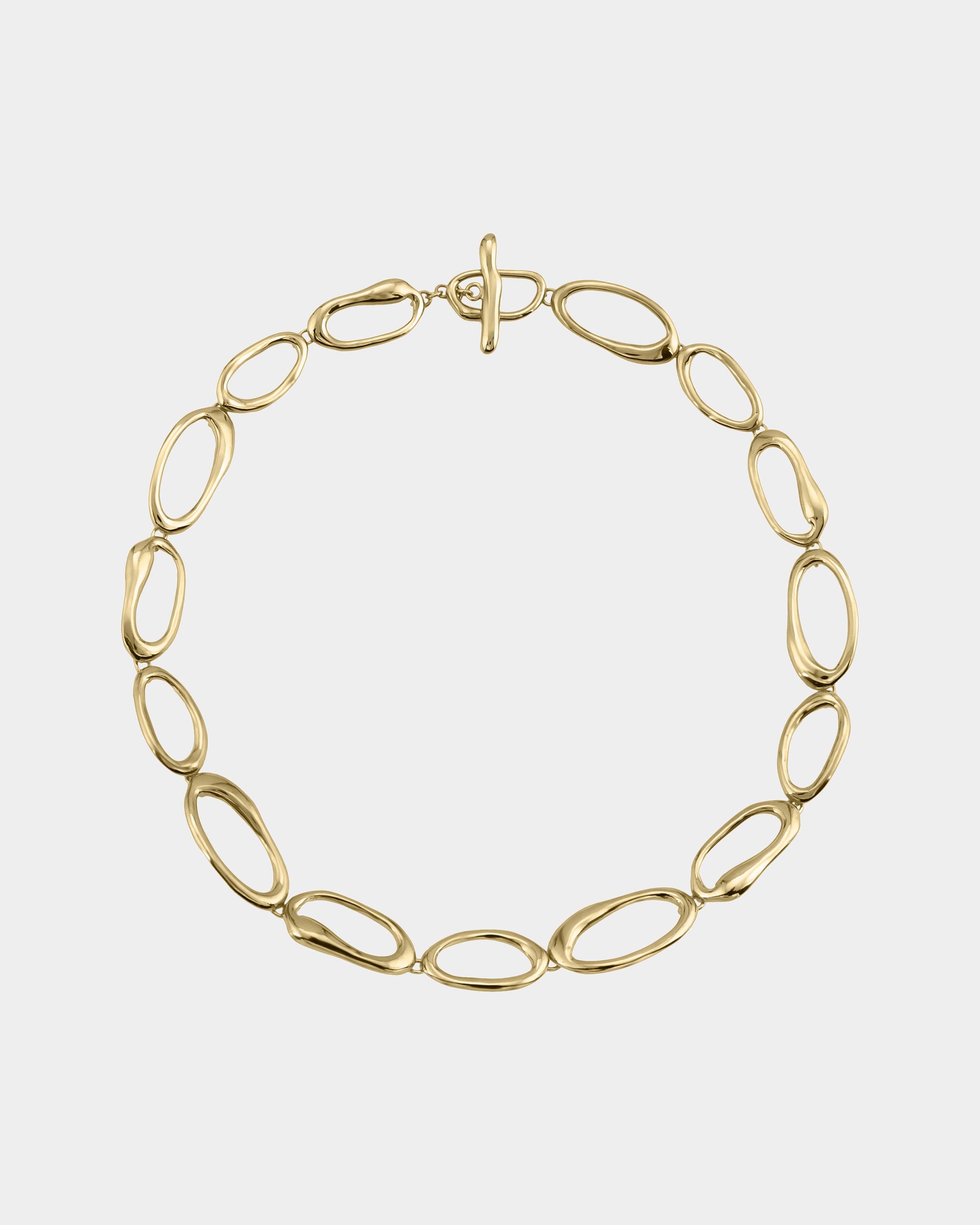 Hand Formed Mini Oval Link Chain Necklace | Bronze 14K | Modern