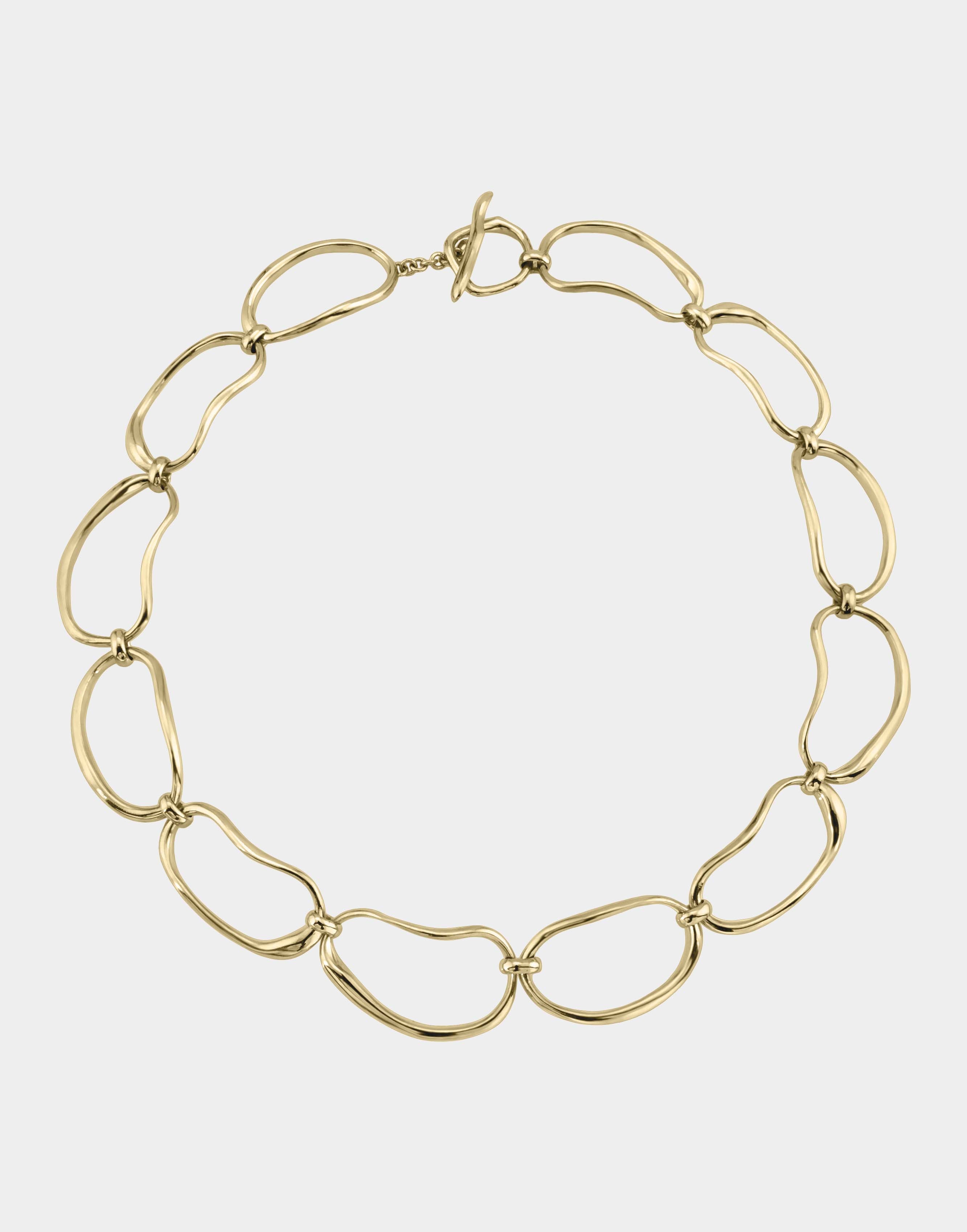 Hand Formed Oval Link Chain Necklace | 14K Gold Vermeil | Modern