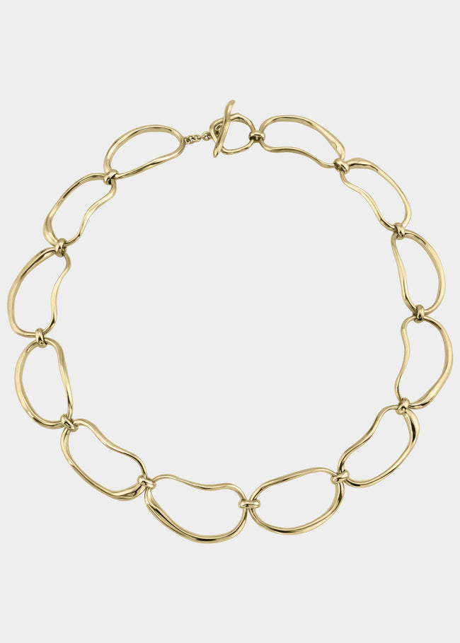 Hand Formed Oval Link Chain Necklace | 14K Gold Vermeil | Modern