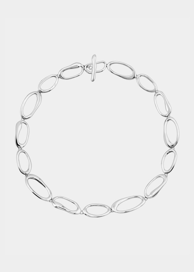 Hand Formed Mini Oval Link Chain Necklace | Sterling Silver