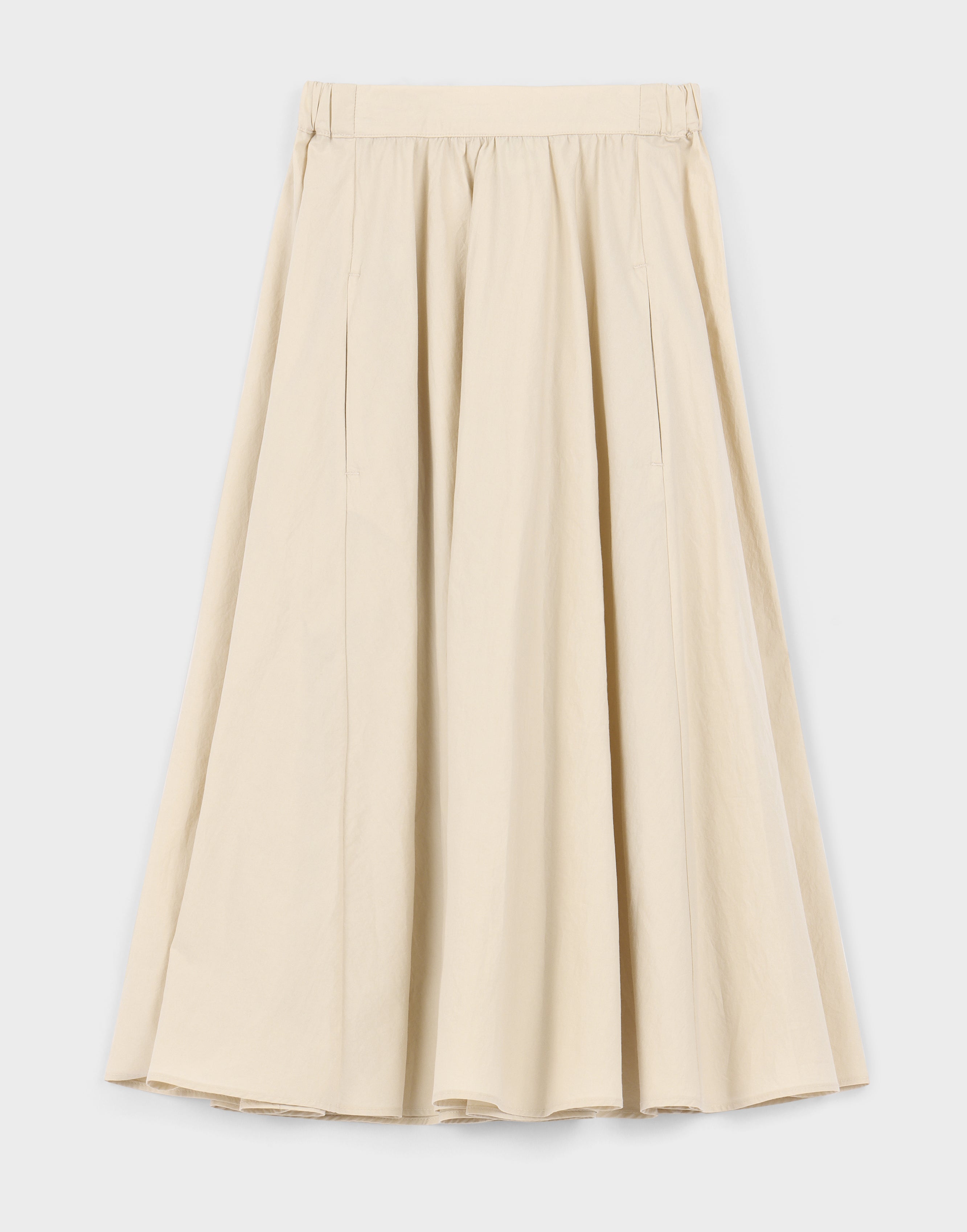 Modern Weaving Relaxed Circle Skirt | Eggshell Parchment Poplin